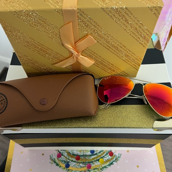 Ray Ban P sunglasses aviator women’s men’s unisex gold metal frame with case - Picture 7 of 11